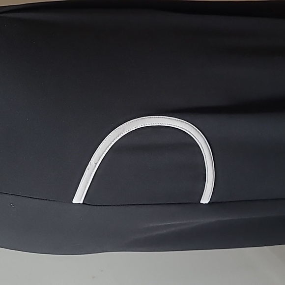 Joseph Ribkoff Black with White Trim Midi Dress Short Sleeve Belt Detail Size 6 - Picture 4 of 10